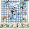 Bluey Wall Tapestry Aesthetic Wall Hanging Printed Fabric Blanket Decorative Tapestries for Bedroom Living Room Home Decor