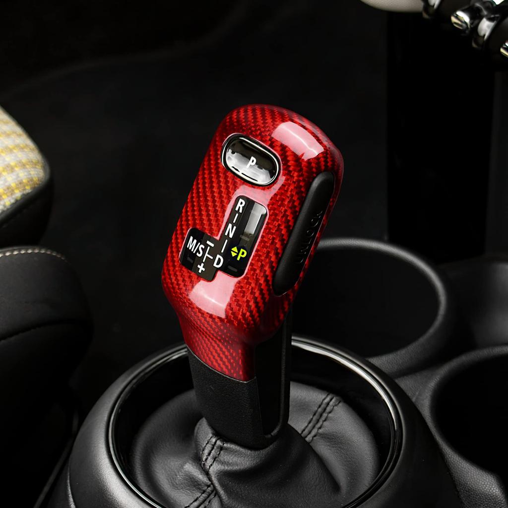 AIRSPEED Mini F54 F55 F56 F57 F60 Exclusive Accessories Real Hard Carbon Fiber Car Gear Shift Knob Head Cover Sticker Stylish Custom Dress Up Easy
