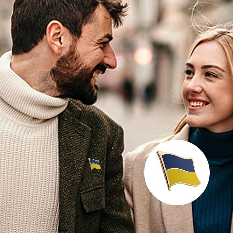 Alloy Ukrainian Flag Pins Flag Brooch Badge Travel Commemoration Show Your Support For Ukraine