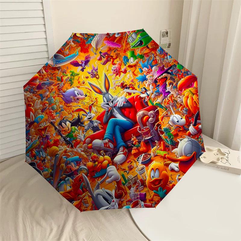 

1PC Warner cartoon characters cartoon background Umbrella-8-Rib Reinforced, Automatic Open, Lightweight & Durable-A83