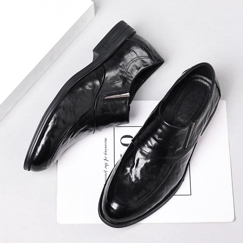 New Men's Casual Leather Shoes Formal Business Men's Shoes Non-slip Leather Men's Pointed Single Shoes Shoes