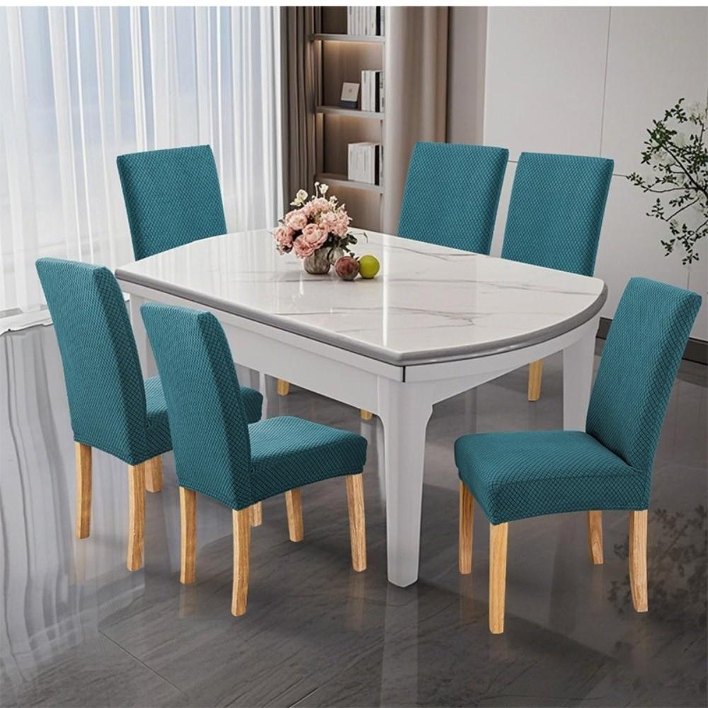 New High-elastic Dining Chair Cover Jacquard Dust-proof Stool Slipcover Soft Anti-slip Backrest Protector for Home Decoration