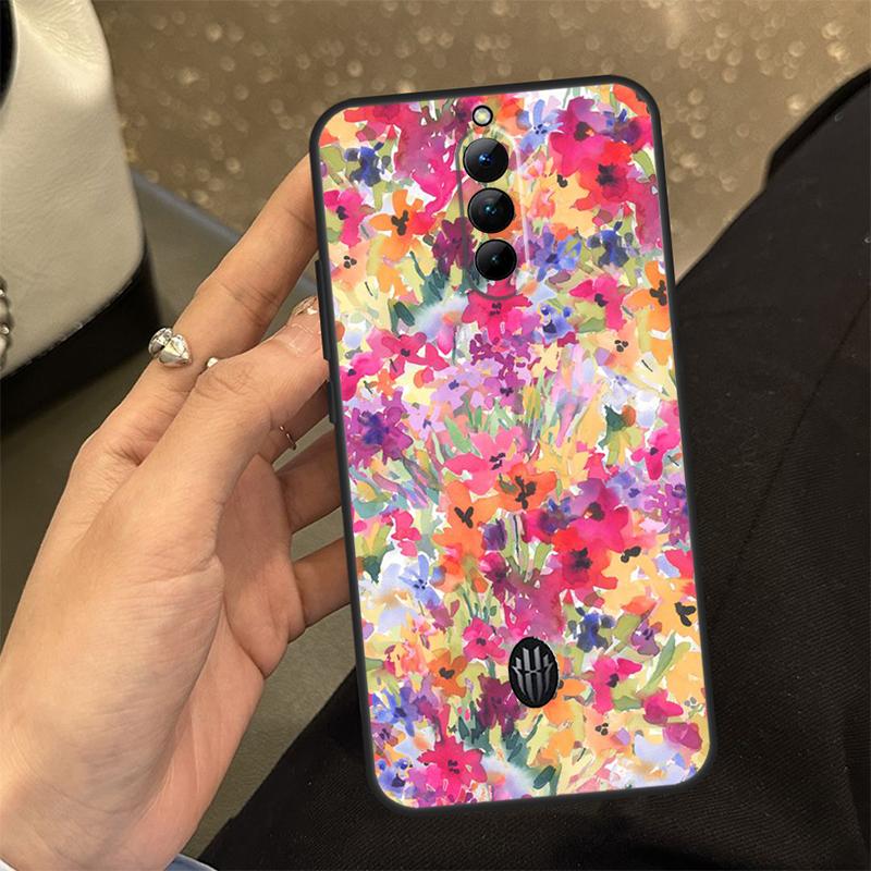 Colourful Flower Painting Art Case For ZTE Nubia Red Magic 11 10 9 8 8S 9S 10S Pro Plus 6 7 6S 7S RedMagic 10 Air Cover