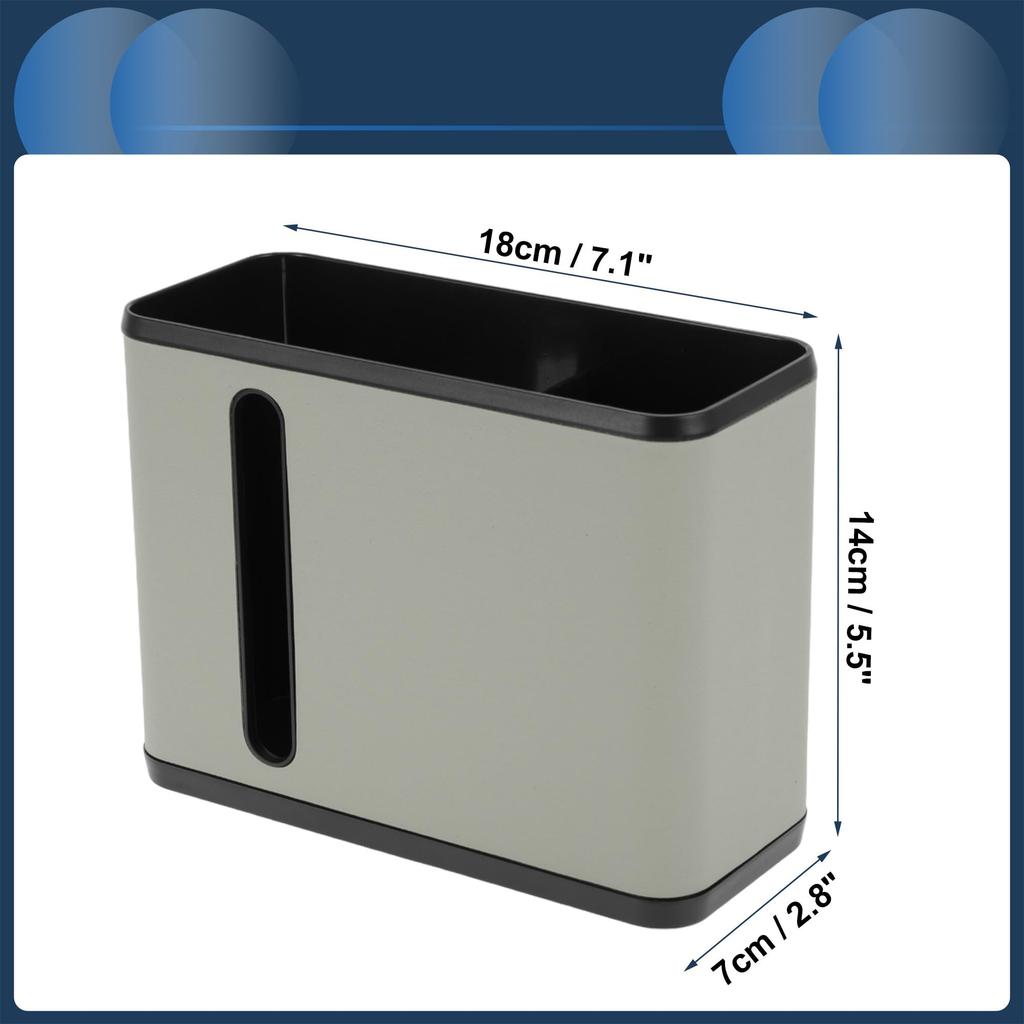 INFINAUTO Car Trash Can for Front and Rear Four Leather and Hanging Seats, 7.1" Long, 2.8" Wide, 5.5" High, ABS, Gray,
