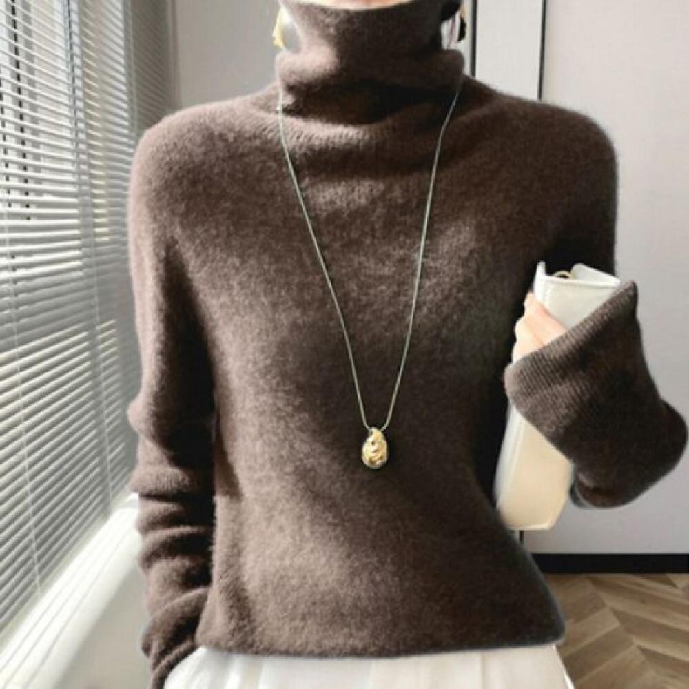 Navava SofT Simple Solid TurTleneck KniT Long Sleeve T shirT Nk1831