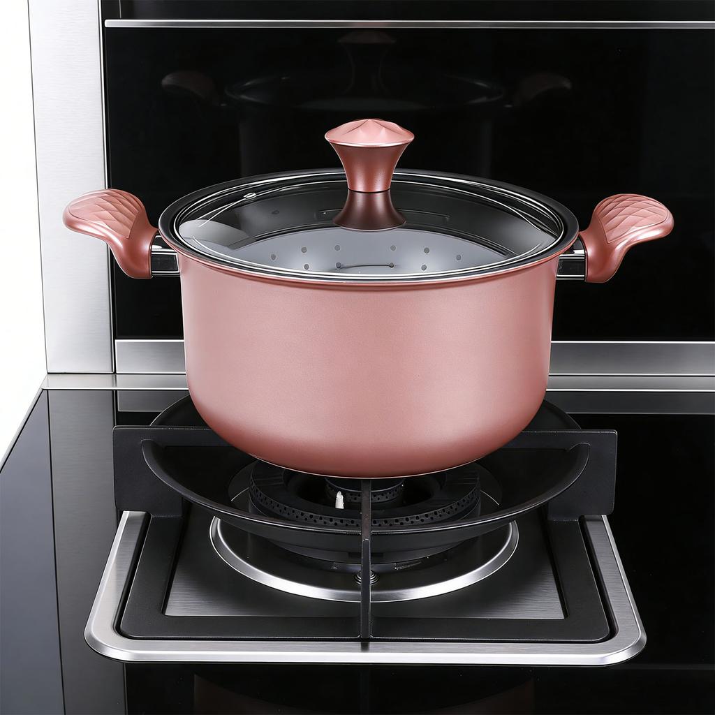 Stainless Steel Stock Pot Nonstick Cooking Soup Pot with Lid Ergonomic Handles for Induction Cooker Gas Stove