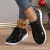 New large size solid color leather European and American fashion versatile college style flat bottom lace-up women's shoes foreign trade size 43