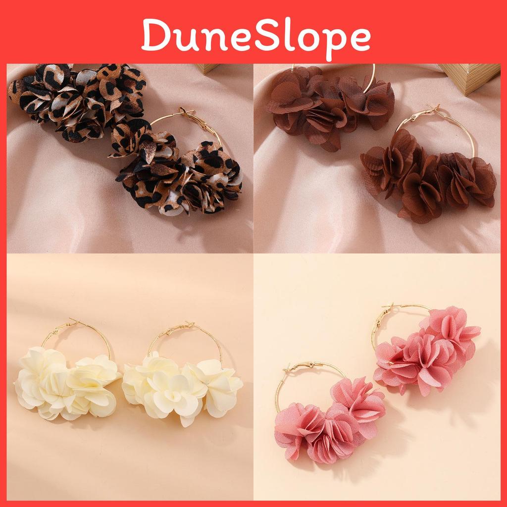 Orecchini a Fiore in Tessuto Geometrico per Donna con Design in Lega e Stile Naturale