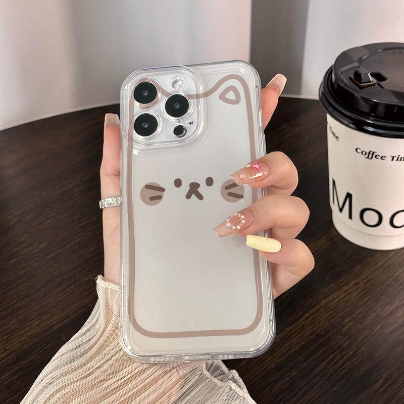 

Прозрачный мягкий чехол с дизайном кошачьих линий для Apple 16 Pro Max - Совместим с моделями 12, 14, 15, 16 Apple XS