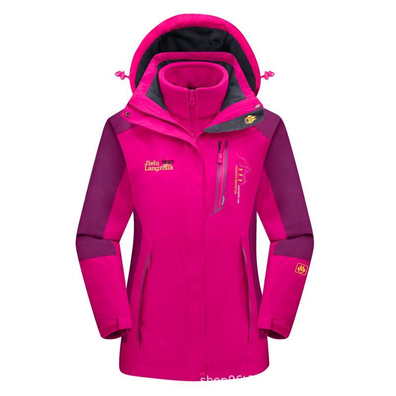 Jack Wolfskin Jie Lu 3'ü 1 Arada Fırtına Ceketi: Erkek ve Kadınlar İçin Polar Astarlı Sonbahar/Kış Dış Mekan Çift Ceketi.
