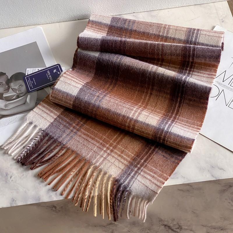 100% Wolle Karierter Schal Herren Damen Paar Warm Kaschmir-Mischung Karriert Winter Halswärmer