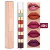 Sada matných rtěnek 5 v 1 Combo Strip Samet Sexy Red Lip Tint Nepřilnavý pohár Lesk na rty Lesk na rty Kosmetická sada Makeup Lips