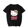 New Unisex Womens Cute Hello Kitty Pattern Printed Summer Top Couple Trendy Loose Casual Short Sleeve Cotton Soft Tshirt