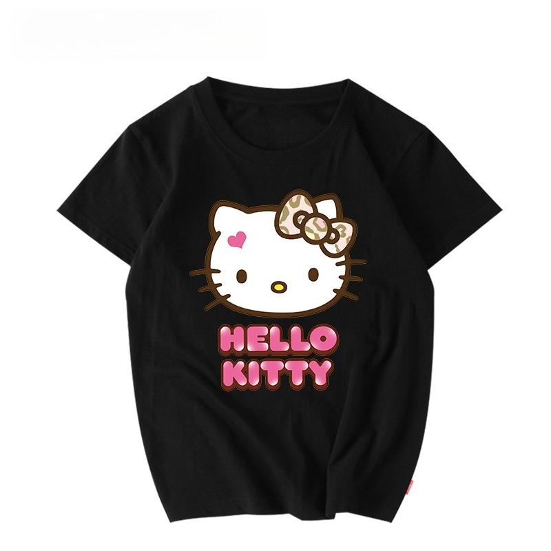 

New Unisex Womens Cute Hello Kitty Pattern Printed Summer Top Couple Trendy Loose Casual Short Sleeve Cotton Soft Tshirt S