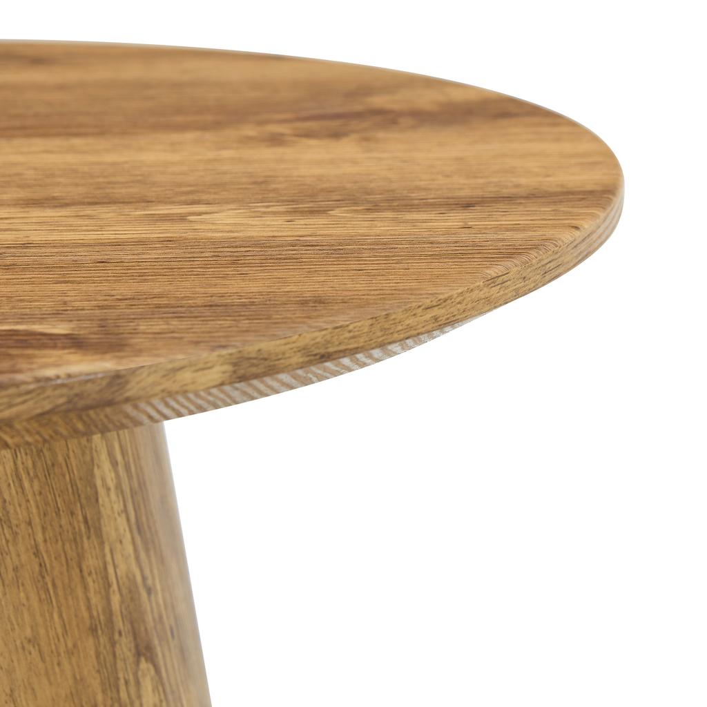 Round MDF Coffee Table, Natural Wood Look, 50 Cm Diameter, 48 Cm High, Wood-Effect Foil