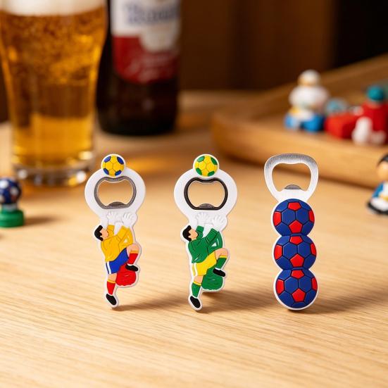 Yousheng Football Theme Magnetic Bottle Opener Stainless Steel Beer Bottle Opener for Fridge Novelty Gift for Men Coaches Sports Game Party Favors