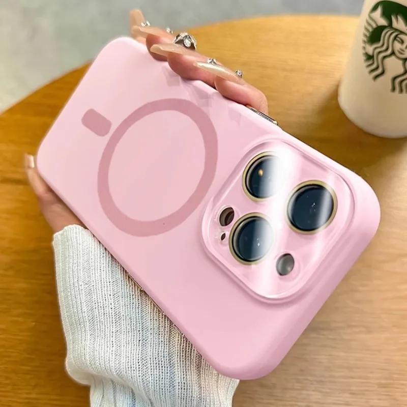 Luxury For Magsafe Liquid Silicone Magnetic Phone Case For iPhone 17Pro 16 15 Pro Max 14 13 12 Lens Protective Candy Color Cover