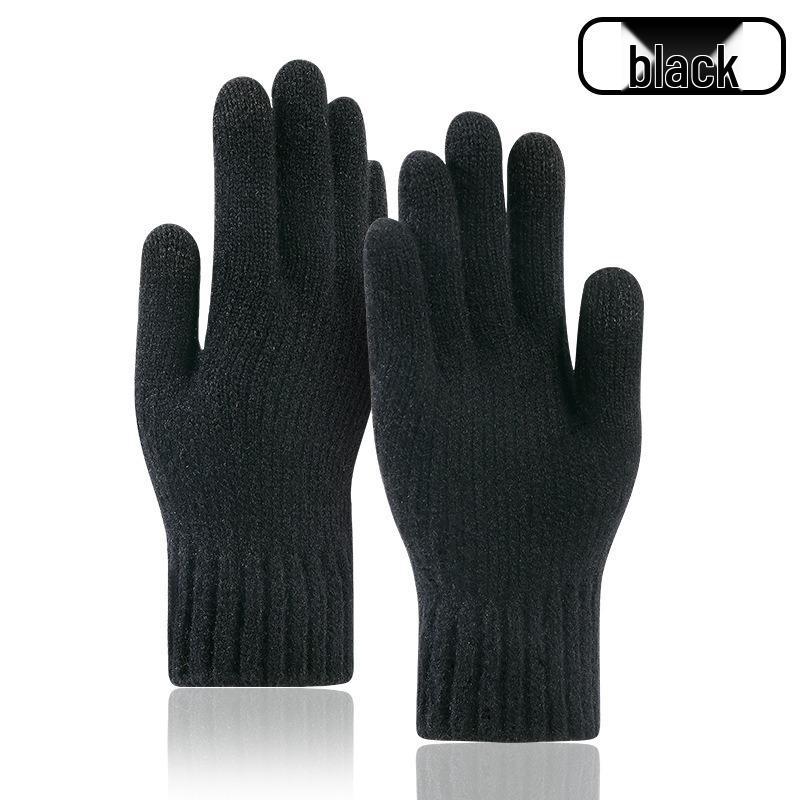2025 Men's Classic Touchscreen Alpaca Wool Fleece-lined Thick Knit Gloves