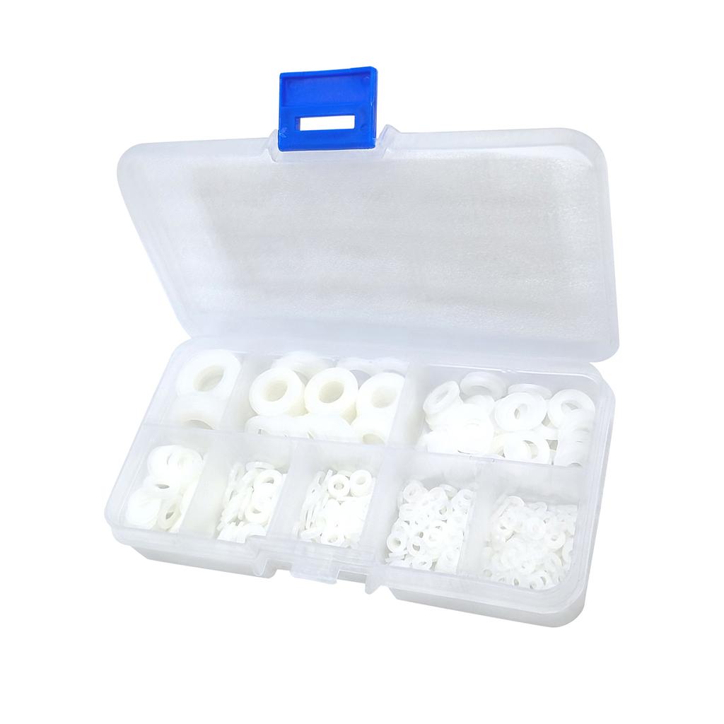 Pack Of 500 Nylon Washers Home Improvement Flat Spacer Pads Nylon Flat Washer Assortment Suitable for Furniture Hardware
