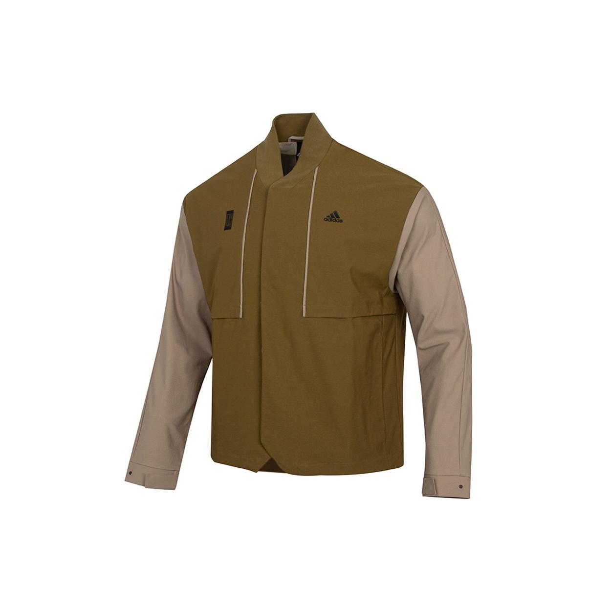 Men s adidas Splicing Contrasting Colors Athleisure Casual Sports Jacket Olive H39339 L