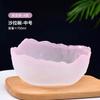 Glass Bowl Gradient Salad Bowl Fruit Large Pink High Value Small Round Salad  Lotus Fog Bowl Kitchen Tableware