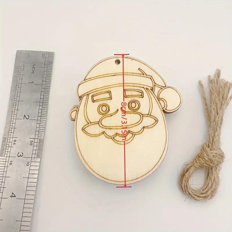 

10 шт. Деревянные украшения Санта-Клауса, Деревянные изделия для граффити, раскрашенные вручную, праздничные рождественские елки и уличные украшения