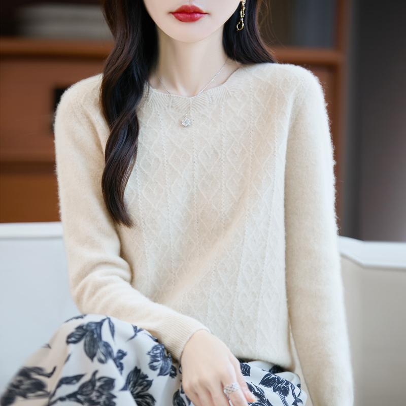 Dámský kašmírový svetr Kašmír Qinghe 30% kašmír 70% vlna podzimní a zimní pulovr hřejivý a módní