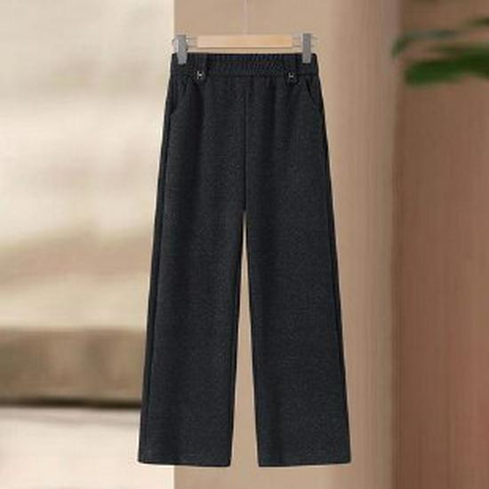 

2026 Spring Fashion Elastic Waist Straight-Leg Pants - Age-Defying, Versatile Wide-Leg for Moms 4XL чорний