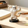 Trendy Room Decor 3D Printed Muscle Cat Figurine, Funny Strong Animal Desk Ornament for Muscular Figurine Home Office, Creative Sculpture with