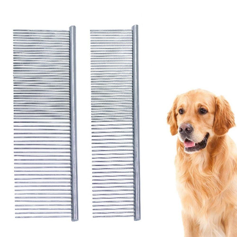 Stainless Steel Pet Dematting Comb Professional Dog Grooming Comb  for Removing Lice and Fleas