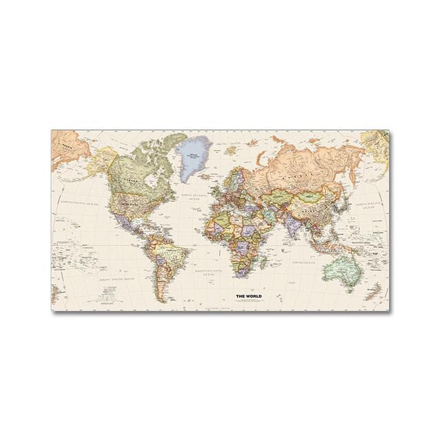 Moderne noir or carte du monde photo toile peinture Art salon affiche et impressions mur Art chambre bureau bibliothèque décor à la maison sans cadre