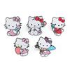 5PCS Cute Cartoon Soft Cute Flower Cat Brooch Metal Badge Cute Cat Alloy Drip Oil Accessory Pin