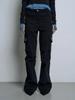 RAMEE Edge Pocket Cargo Bootcut Pants [Black, Charcoal]