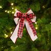 Christmas Bowknot Ornaments Burlap Craft Bow Knot Decoration For Christmas Tree Topper Bow Front Door Wreath Christmas Decorations