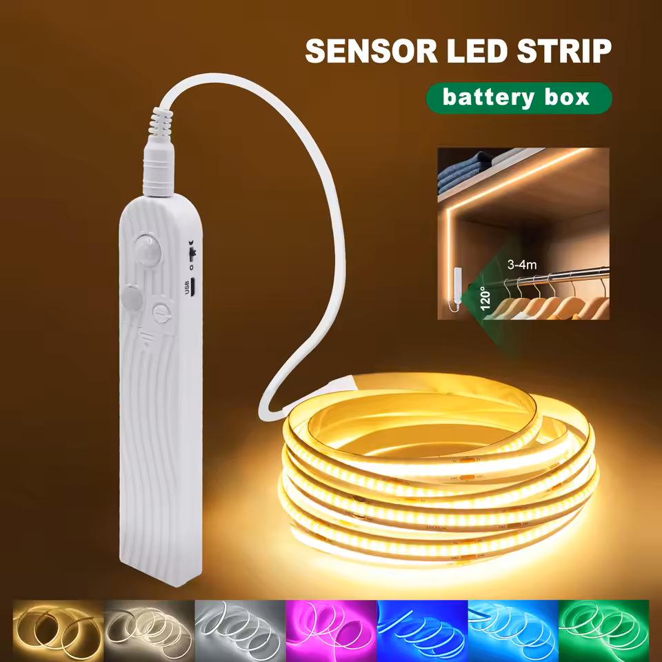 Wireless Motion Sensor LED Light Strip with Self-Adhesive, 5V Low Voltage.
