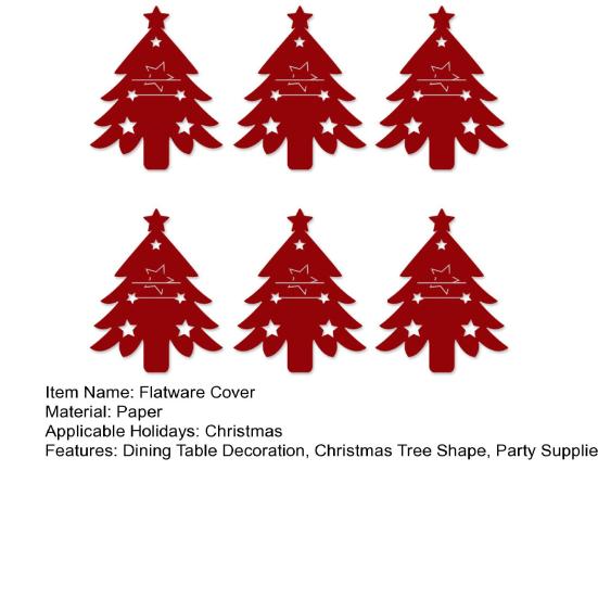 6/12Pcs Christmas Tree Cutlery Holder Bag Spoon Fork Dinner Flatware Cover Pouch Xmas Festival Holiday Party Dining Table Decoration Party Supplies