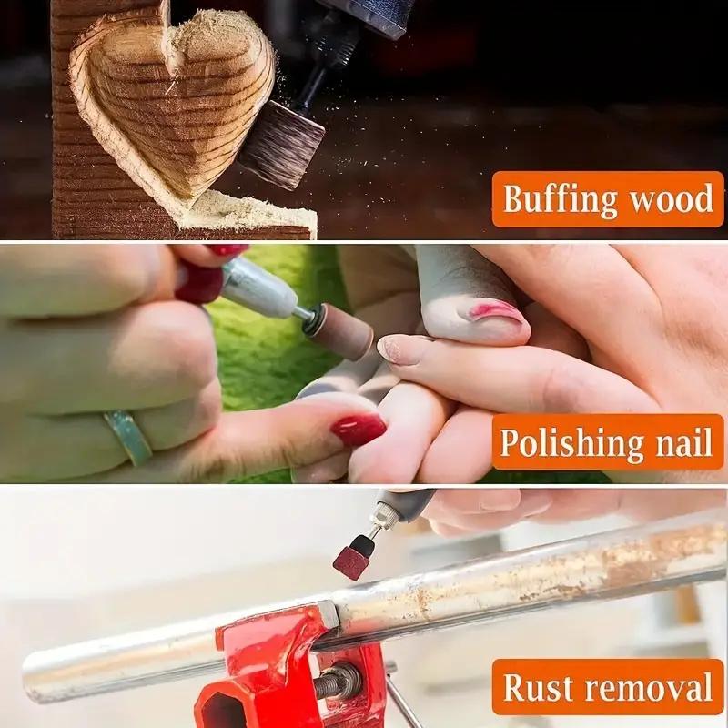 132Pcs sander wheel set, including 120 roller sander wheel sets and 12 rotating tool drum cores