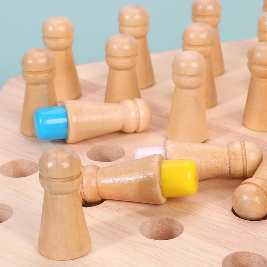 Wooden Memory Chess Games Block Puzzle Game for Parent Child Family