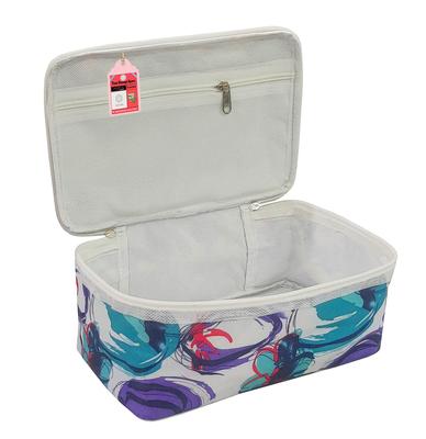LUCES® Fabric Women Makeup Storage Box Travel Vanity Artist Storage Bag Zipper Pouch Cosmetic Utility Toiletry Wardrobe Organizer Jewellery Pouch Pa