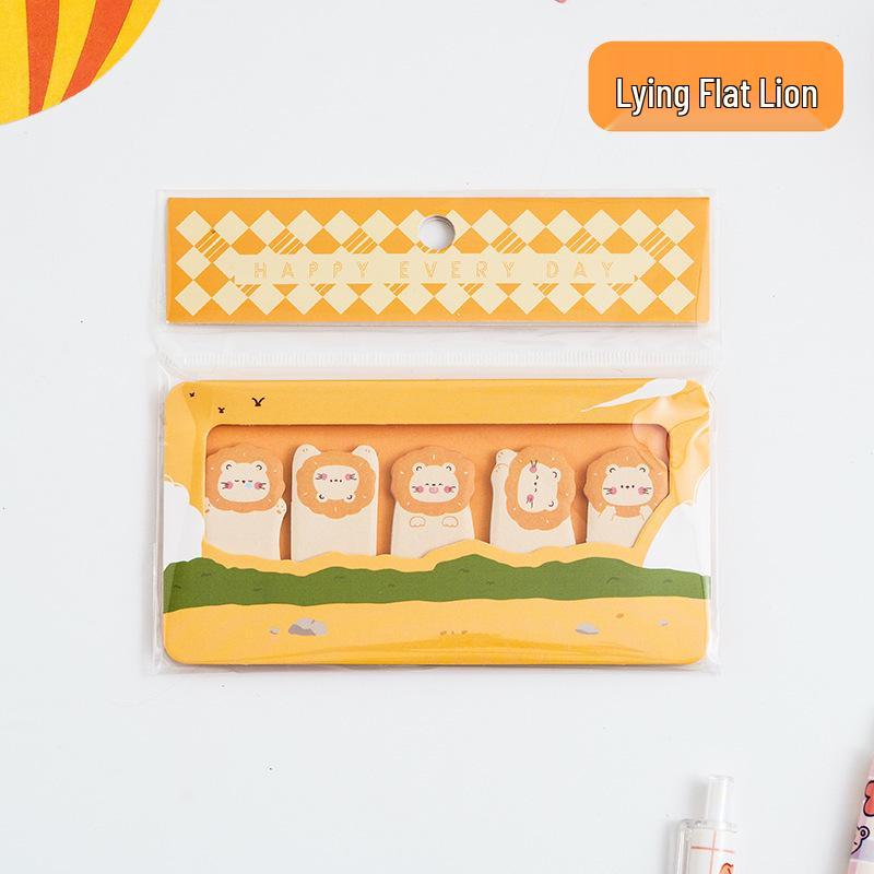 Cute Cartoon Animal Paradise Sticky Notes with Writable Index Tabs for Students