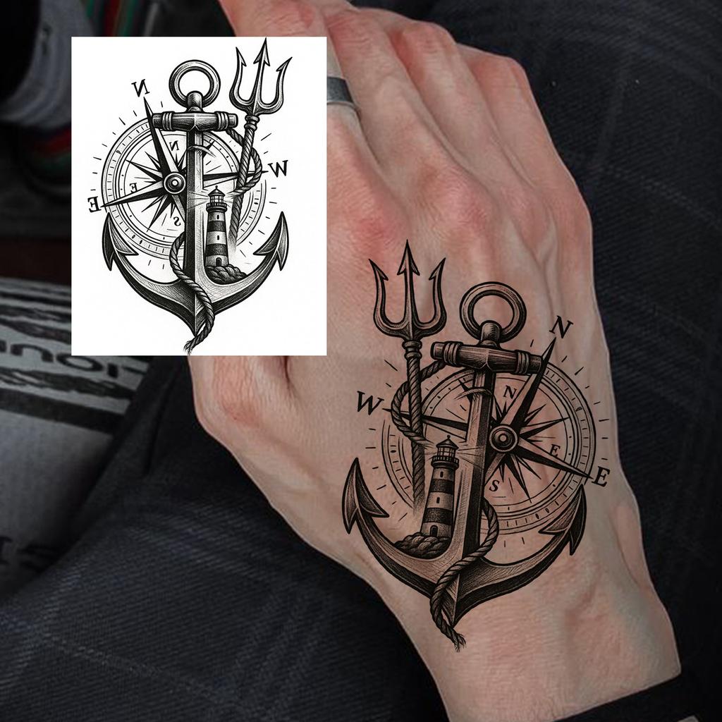 1 Foglio Tatuaggi Temporanei Teschio Ancora Insetto Per Mani Collo Adulti, Adesivi Tatuaggi Finti di Halloween Tatuaggi Realistici a Lunga Durata