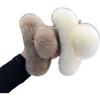 Large Rex Rabbit Fur Hair Clip - Plush Headdress for Winter