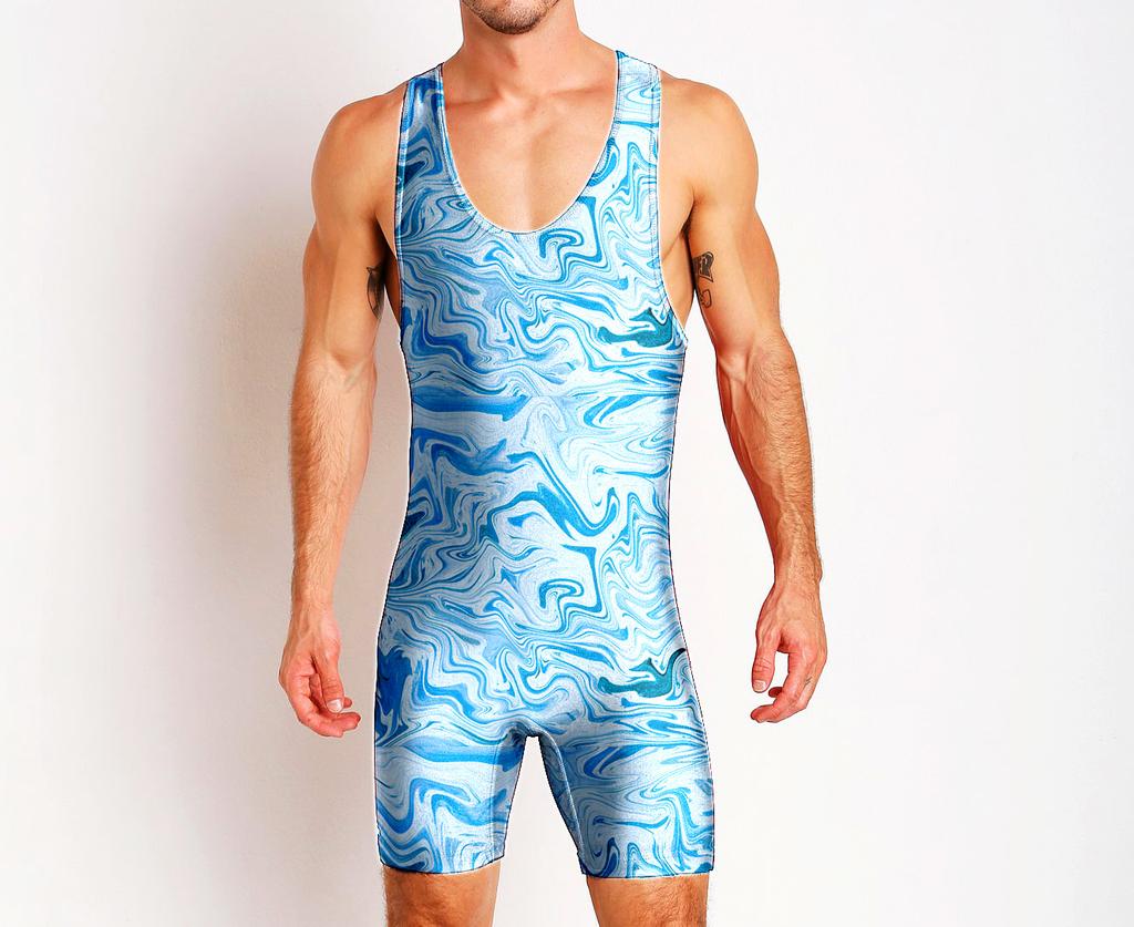 Wrestling suit Wrestling suit One-piece swimsuit Men's gym suit Sportswear Sweat-absorbing light weight training suit