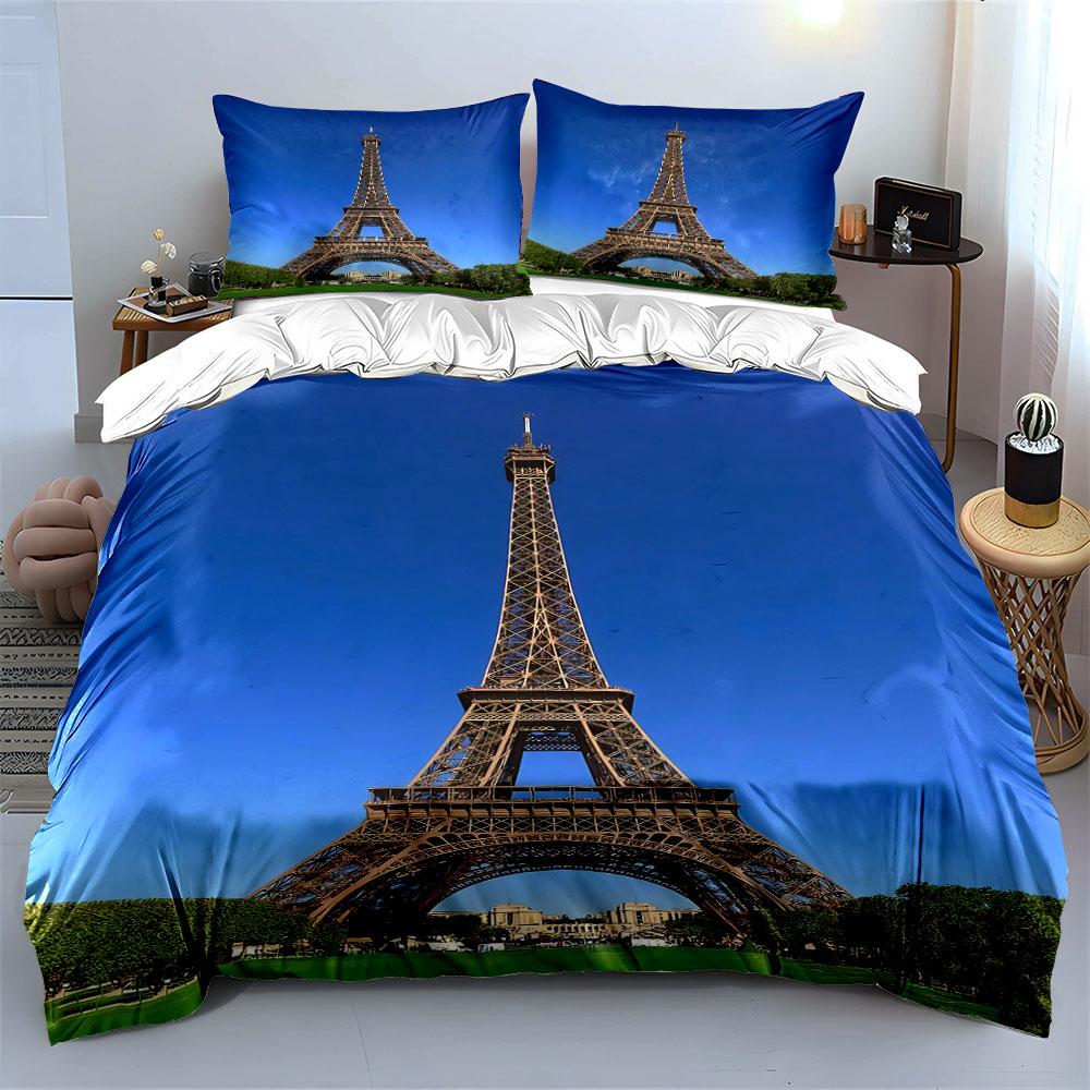 Eiffel Tower with Sky. Bedding Sets Duvet Cover Sets Duvet Covers Pillowcases(1* Duvet Cover 2* Pillowcases Without Duvet Insert)