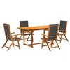 VidaXL Ensemble à manger de jardin 5pcs bois d'acacia solide textilène, ensemble à manger d'extérieur, meuble de salle à 3279268