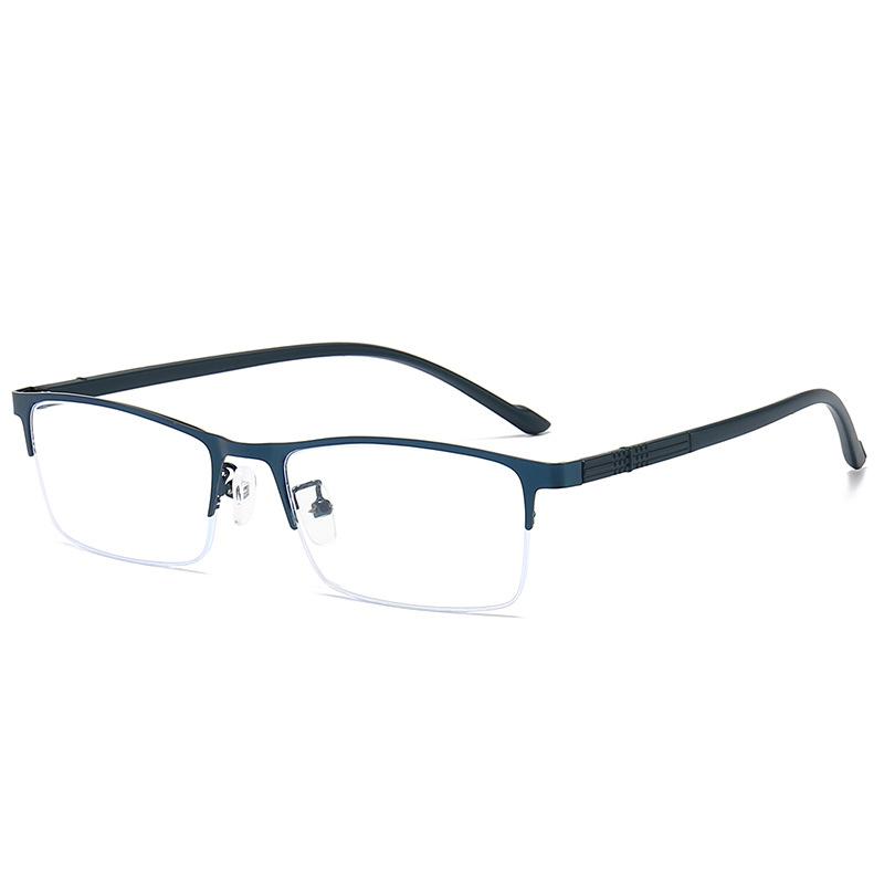 New Metal Half-frame Anti-blue Light Reading Glasses For Business Men Lightweight Reading Glasses
