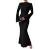 2024 Autumn/Winter Women's Slim Fit Trumpet Sleeve Fishtail Dress