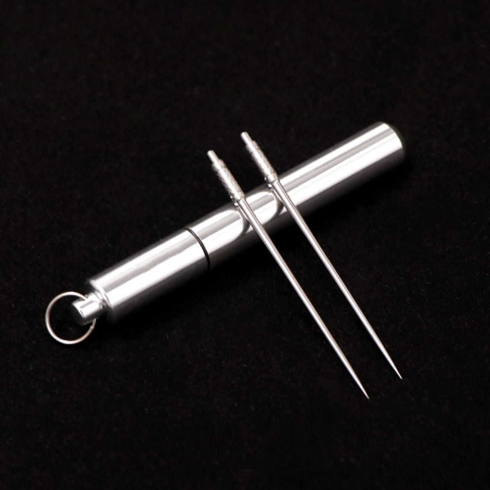 

Titanium Alloy Portable Toothpick Metal Toothpick Creative Aluminum Alloy Toothpick Tube Toothpick Box One Size