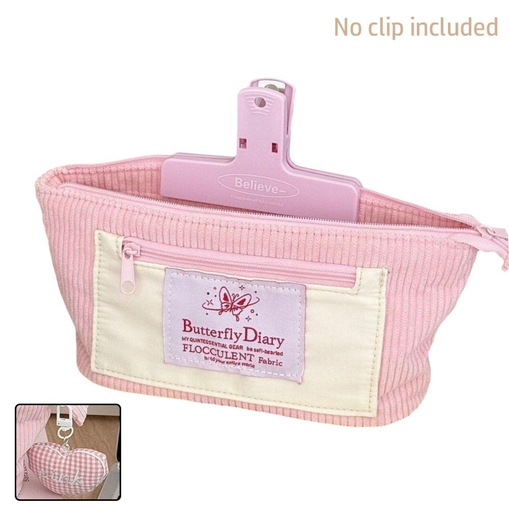 

Large Capacity Pen Bag Butterfly Pencil Bags Multifunctional Stationery Organizer Students розовый