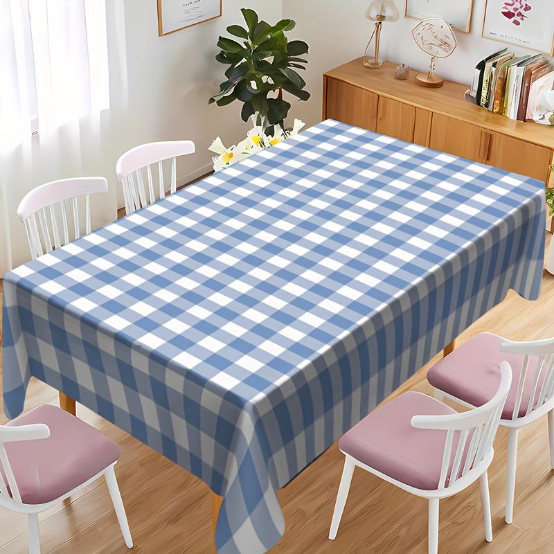 One Blue and White Checkered Tablecloth - Classic for Use As a Table Cover In Restaurants and Kitchen Party Settingszyc